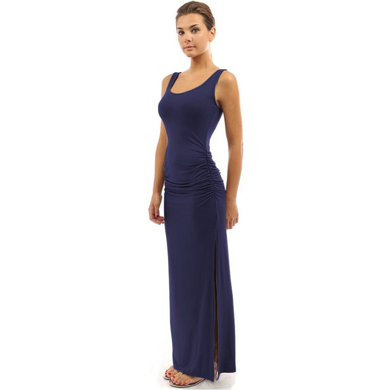 Women's Sexy Sleeveless Slim - fit Pleated Split Dress - LADYLINE X