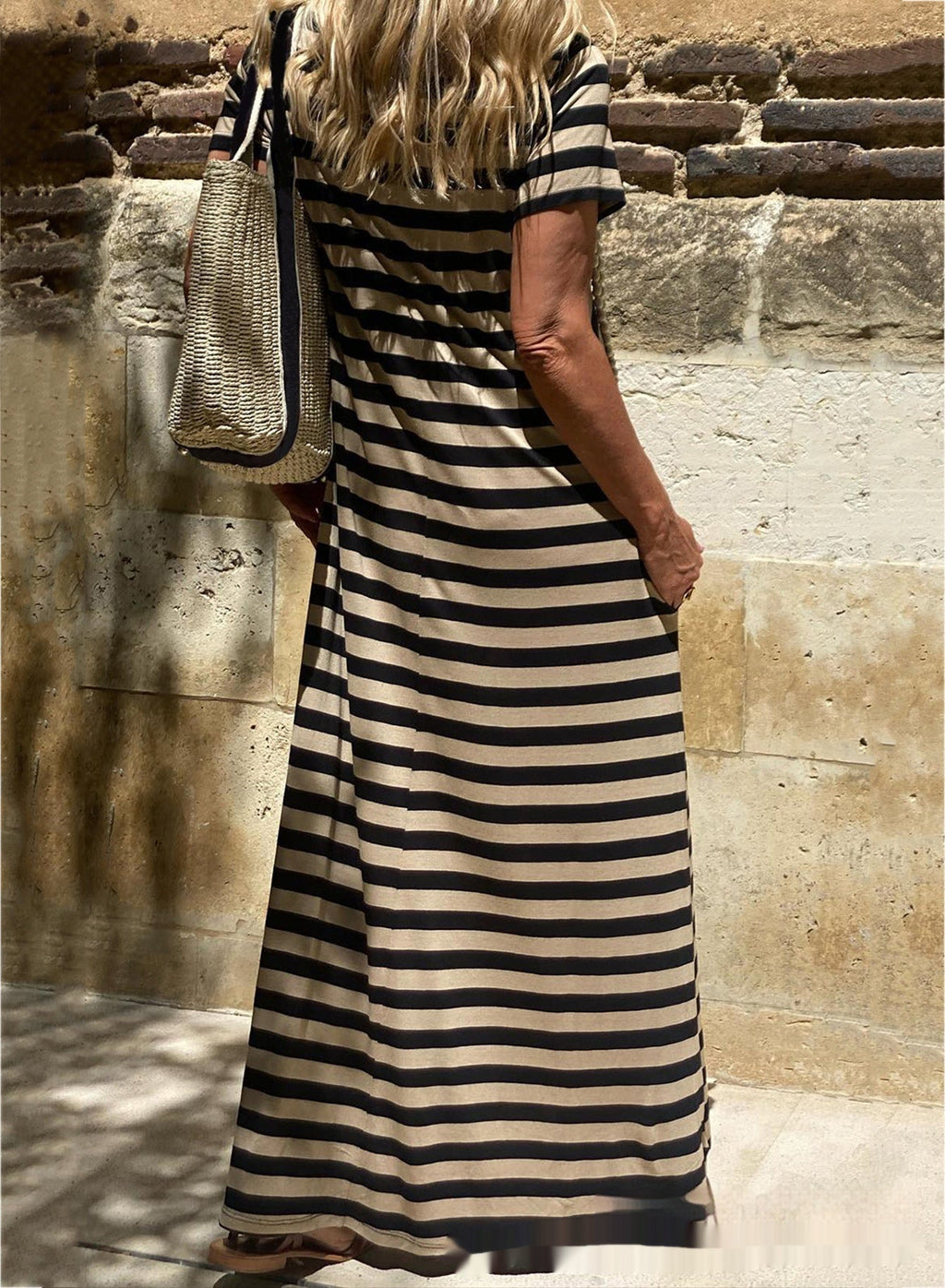 Women's Short - Sleeve Pocket Casual Long Dress - LADYLINE X
