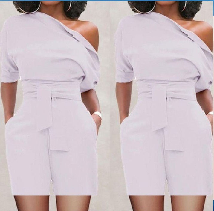 Women's Shoulder Button One - piece Shorts Suit - LADYLINE X