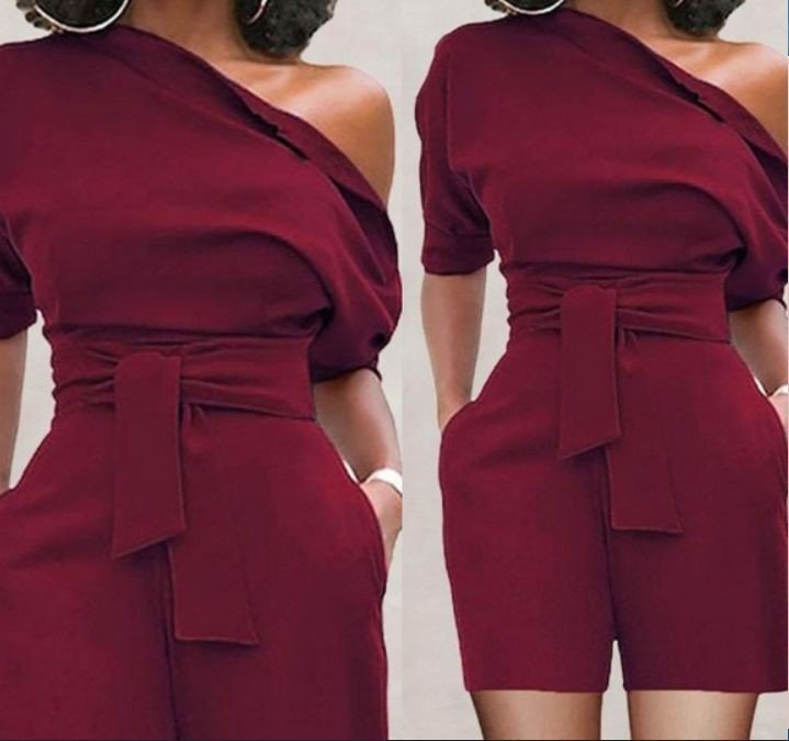 Women's Shoulder Button One - piece Shorts Suit - LADYLINE X