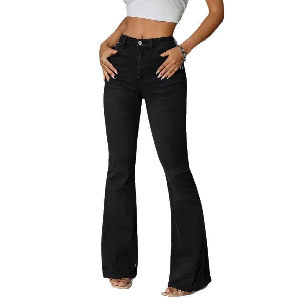 Women's Solid Color Flared Wide - Leg Jeans - LADYLINE X