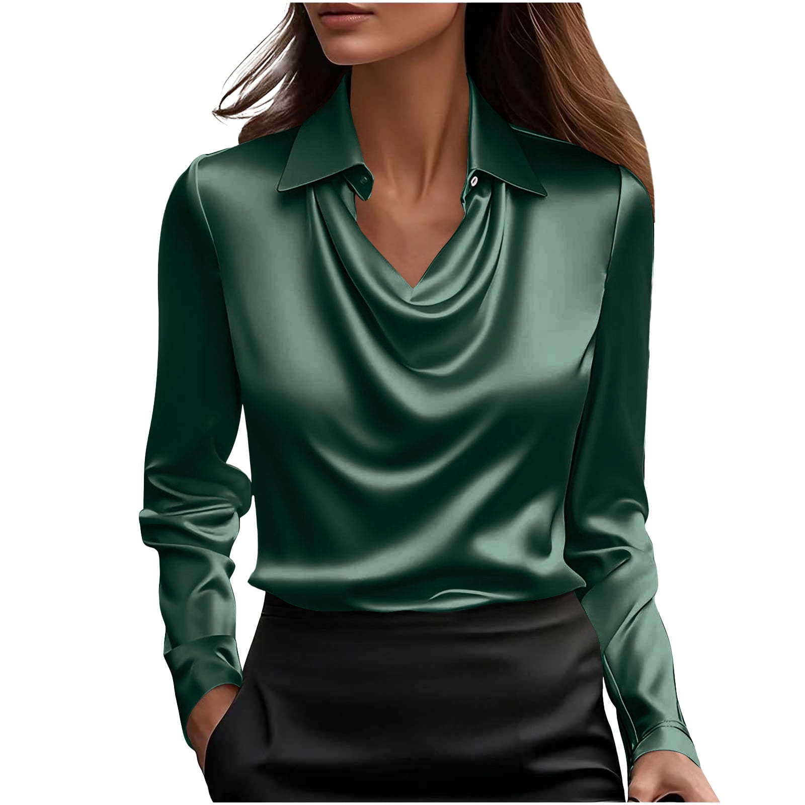 Womens Solid - Color Loose, Simple Boat - Neck Shirt - LADYLINE X