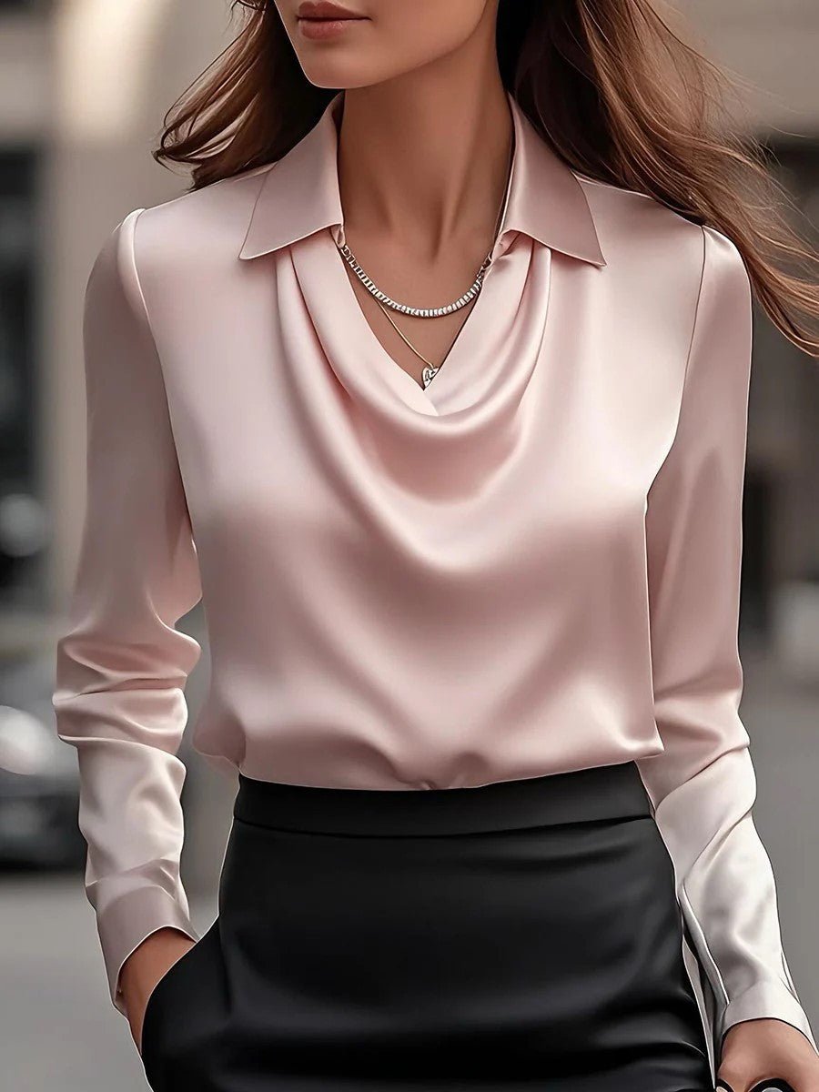 Womens Solid - Color Loose, Simple Boat - Neck Shirt - LADYLINE X