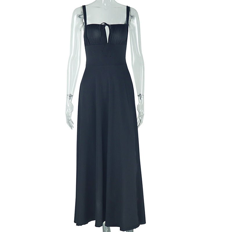 Womens Solid - Colored Bustier Slit Lace - Up Casual Dress - LADYLINE X