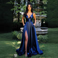 Women's Strap Solid Color V - Neck Dress - LADYLINE X