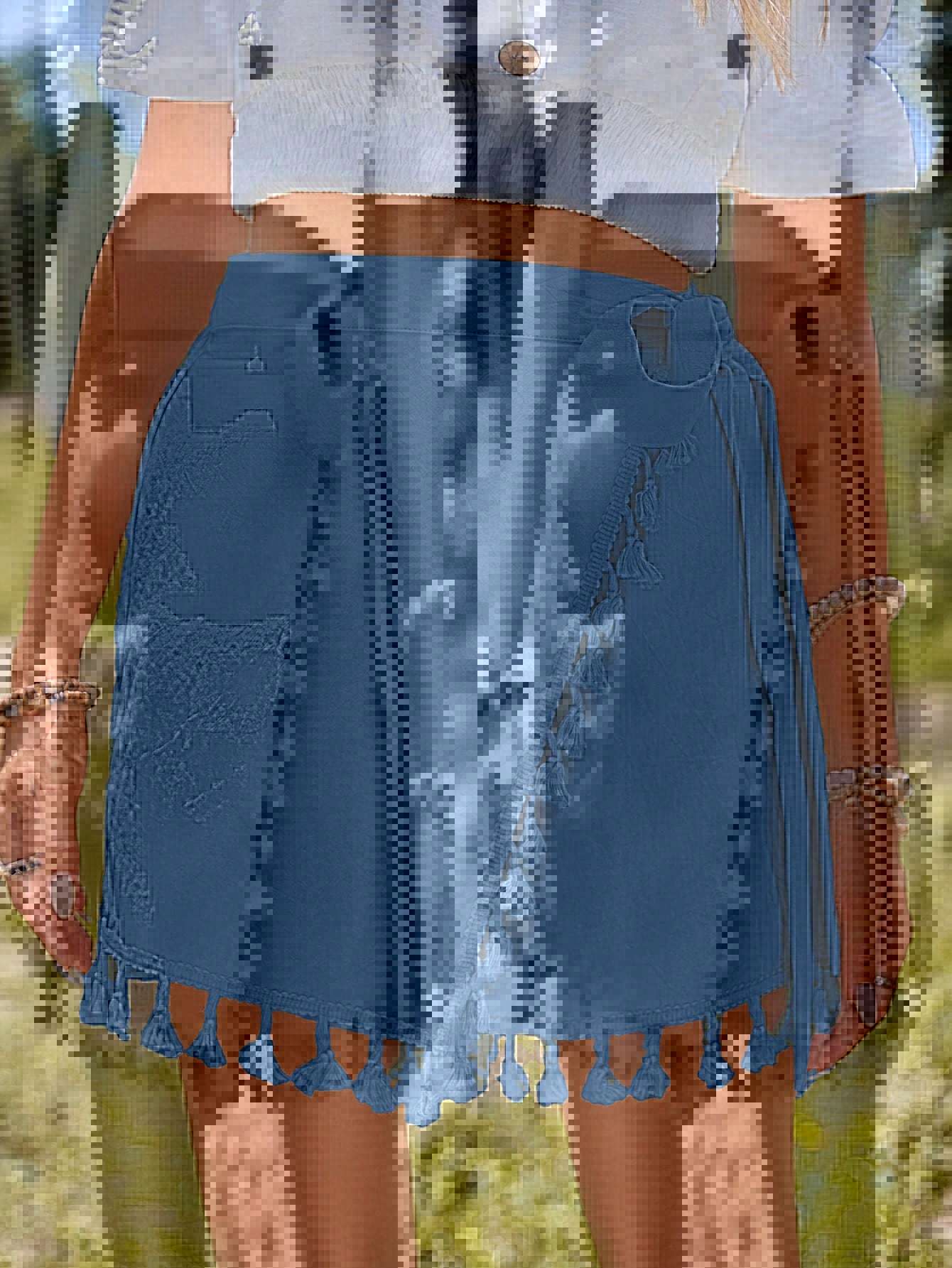 Womens Stylish Cross - Tie Mini Skirt - LADYLINE X