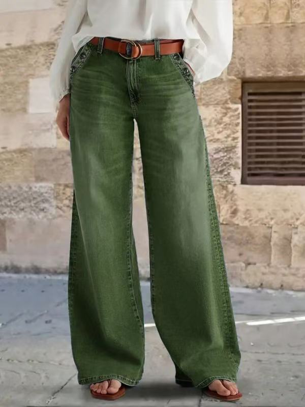 Womens Stylish Relaxed - fit Wide - leg Casual Jeans - LADYLINE X