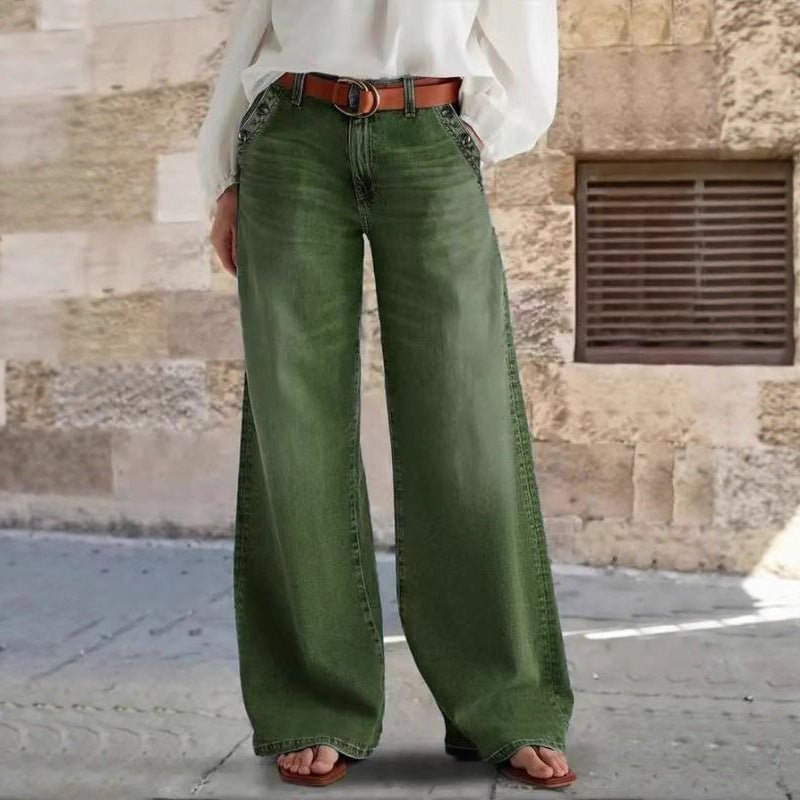 Womens Stylish Relaxed - fit Wide - leg Casual Jeans - LADYLINE X