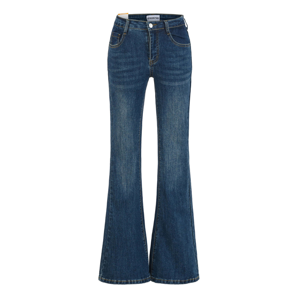 Womens Stylish Slim - fit Distressed Flared Jeans - LADYLINE X