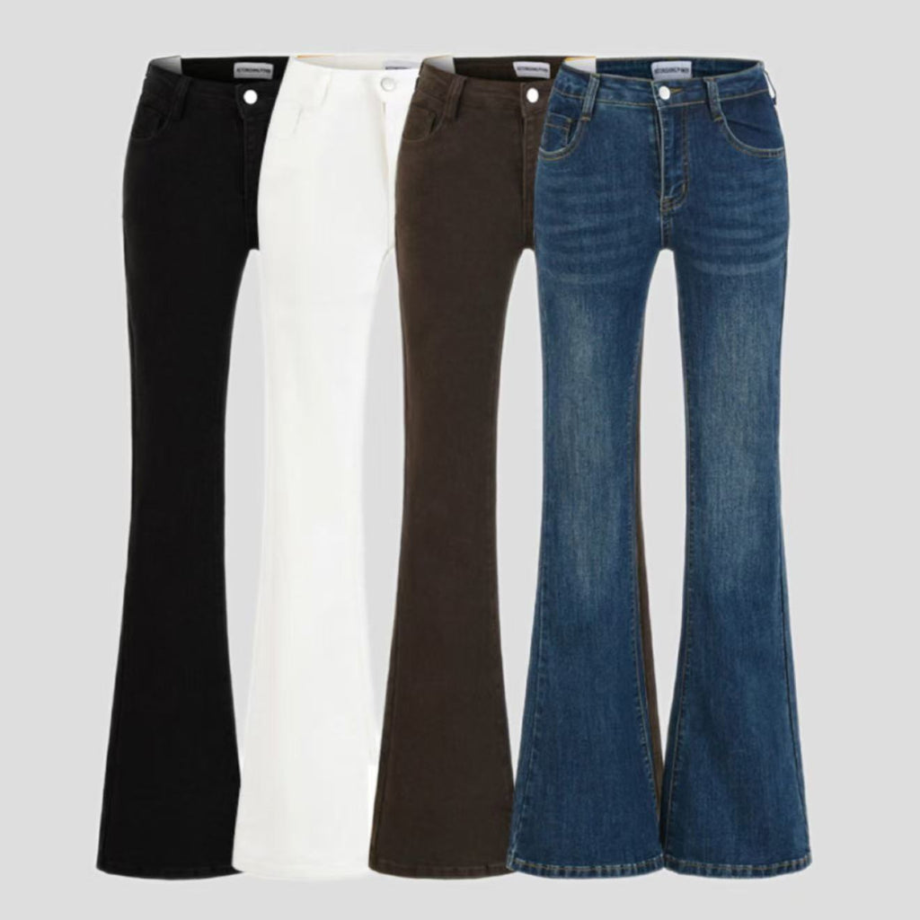 Womens Stylish Slim - fit Distressed Flared Jeans - LADYLINE X