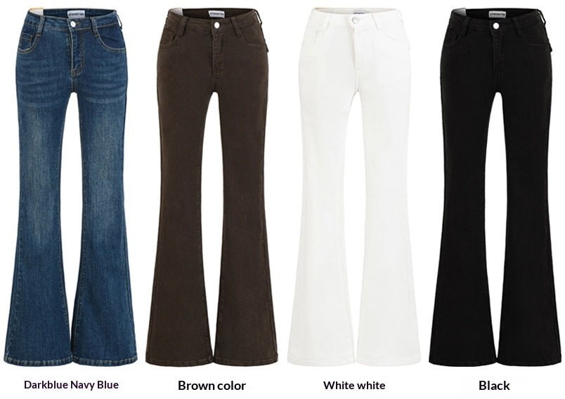 Womens Stylish Slim - fit Distressed Flared Jeans - LADYLINE X