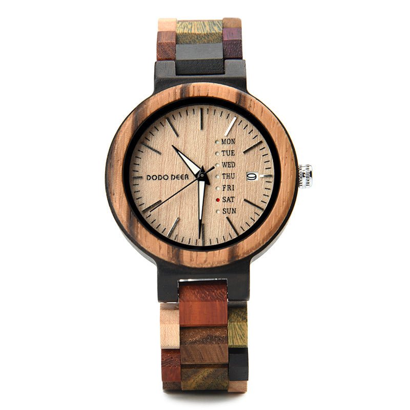 Wood Couple's Calendar Watch - LADYLINE X