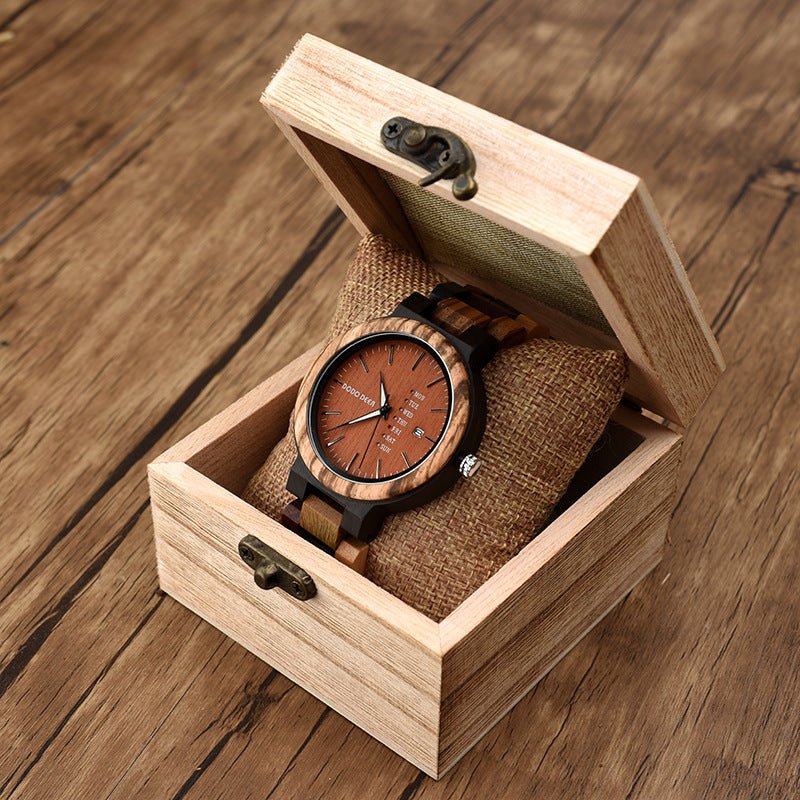 Wood Couple's Calendar Watch - LADYLINE X