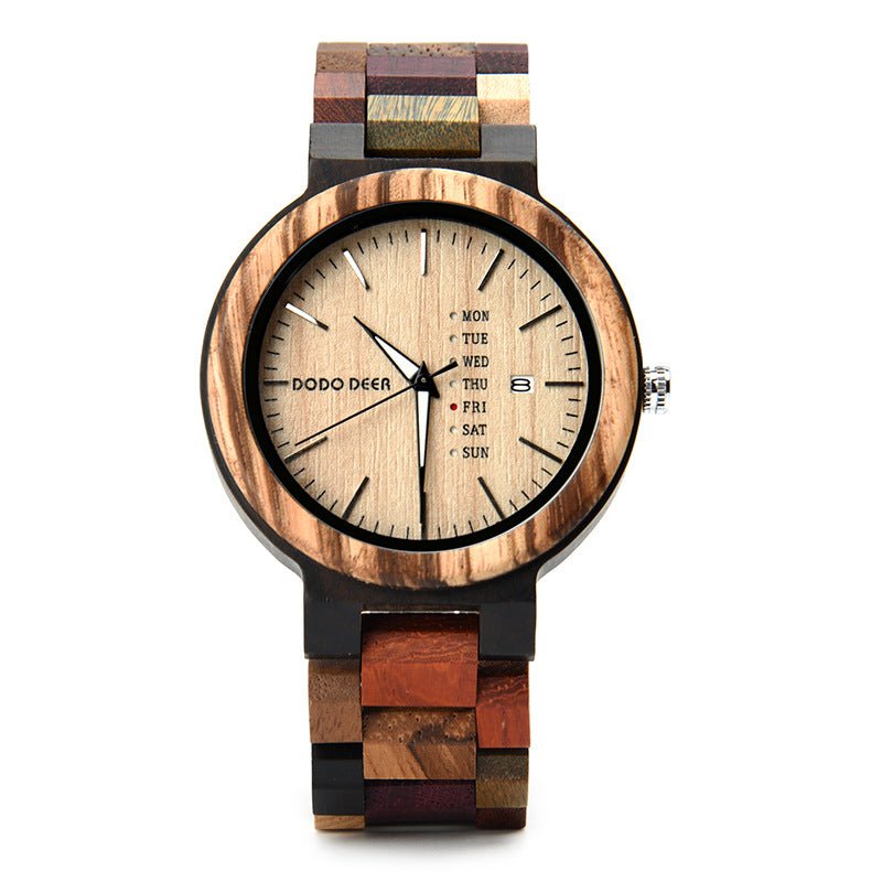 Wood Couple's Calendar Watch - LADYLINE X